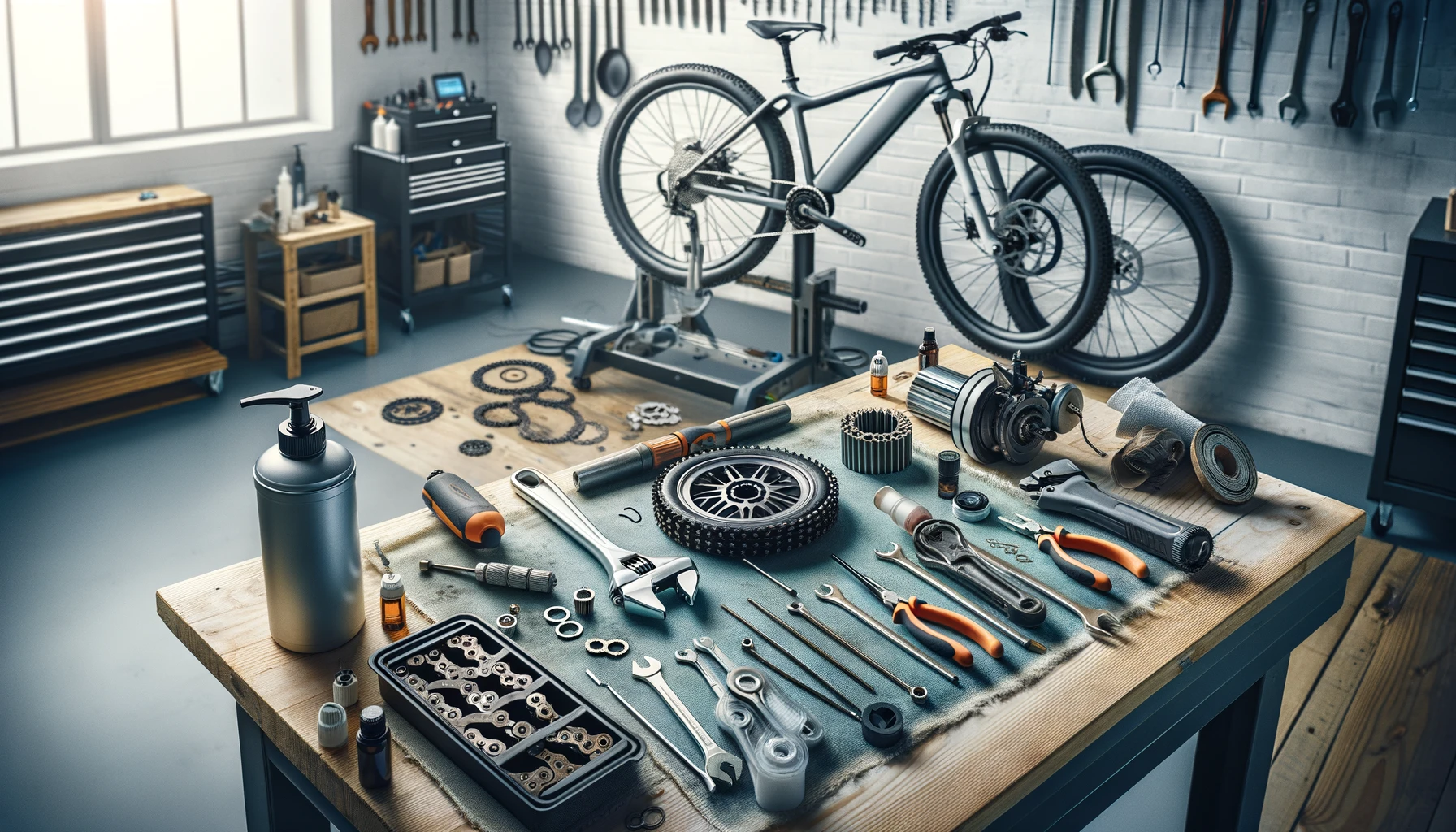 electric bike maintenance illustration